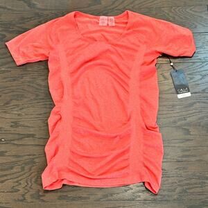 Calia Core SS Seamless Tee Calypso Coral Heather Size Large NWT